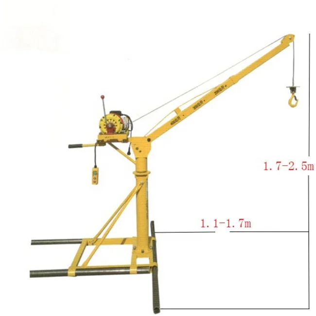 New Design Small Construction Lift Pulley Crane Portable Floor Crane