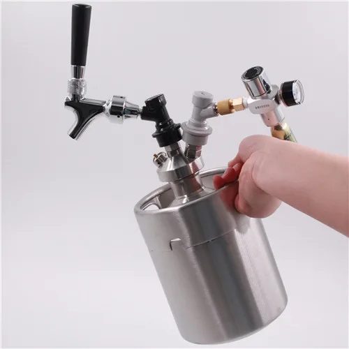 Бочка для пива из нержавеющей стали для домашнего пивоварения 304 5 л с системой нарезания CO2