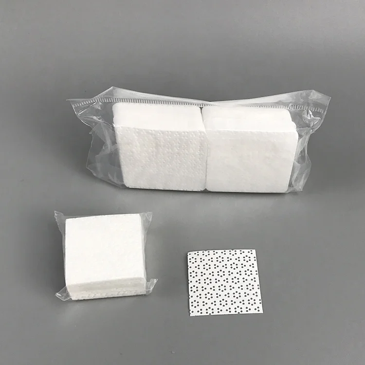 Одноразовые нетканые Промышленные салфетки для снятия лака 100% PP без ворса 80 г/м2 5x5 см, сухие салфетки для ногтей