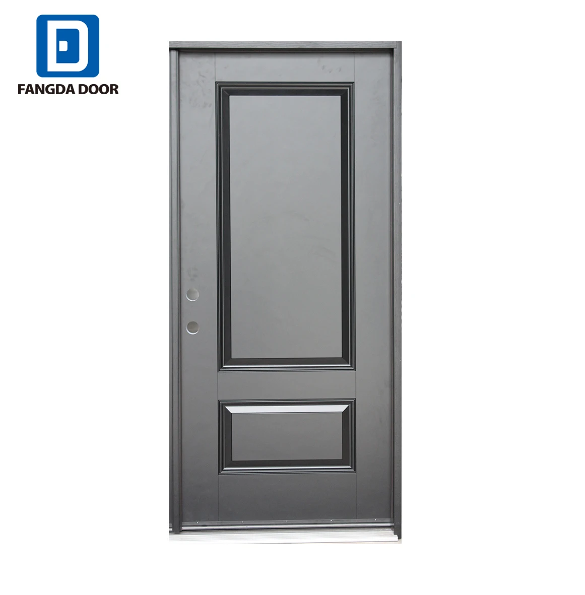 Factory direct customized color 2MM SMC  skin Fiberglass door slab 2 panel entry front door