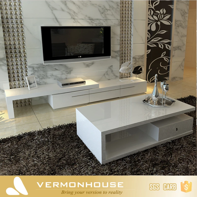 2021 Hangzhou vermont Modern Wooden TV Cabinet And White High Gloss TV Stand