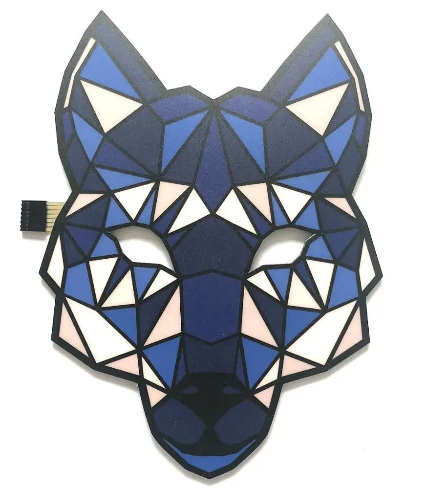 Звуковая реактивная маска Лисы На Хэллоуин СВЕТОДИОДНАЯ для вечеринки танцев Rave Light EL