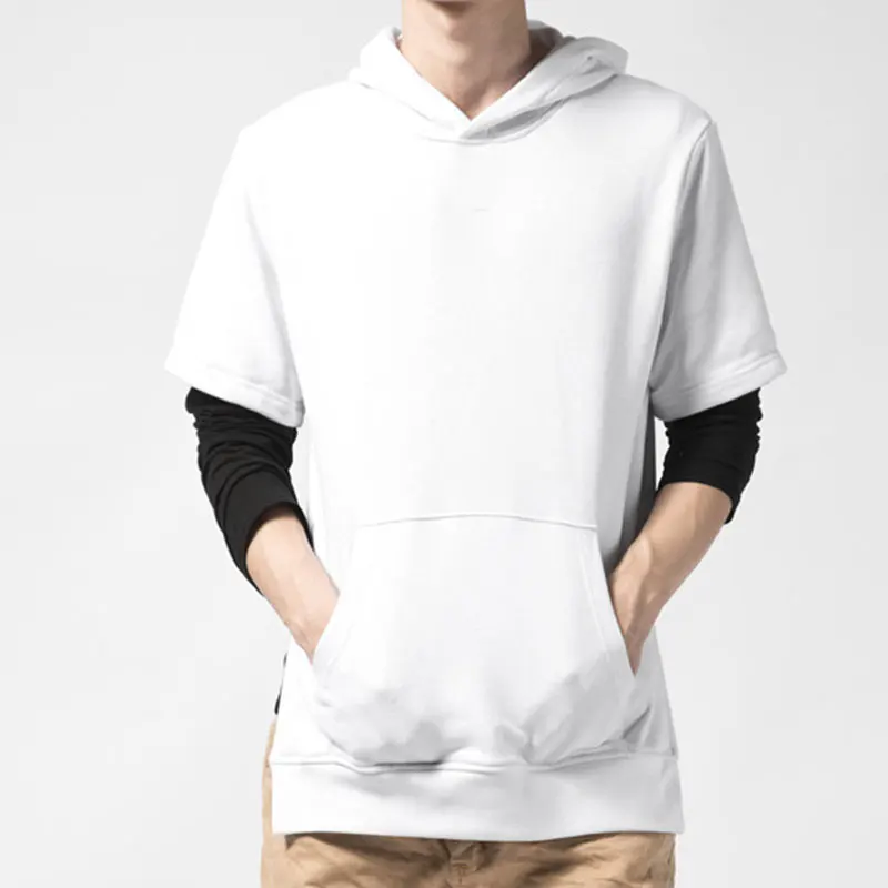 Promoción de Mens Sudaderas Con Capucha De Manga Corta