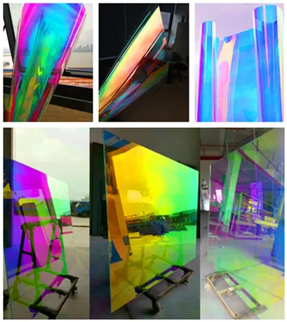 
Self Adhesive Dichroic Iridescent Glass Finish Film for Hotel Window 