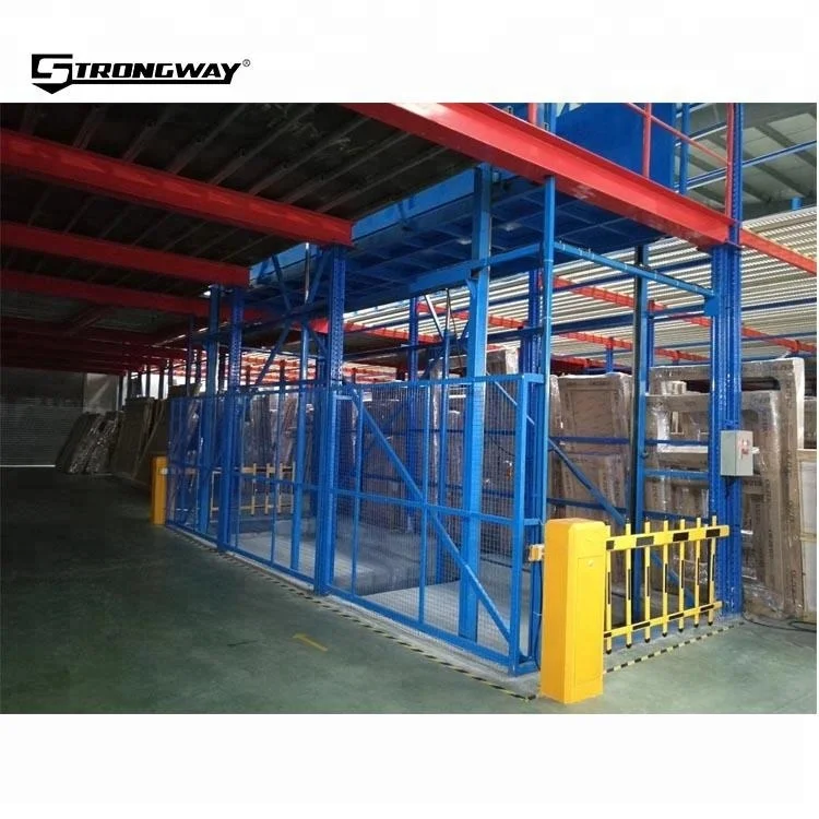 High quality guide rail warehouse elevator hydraulic cargo lift with CE certification