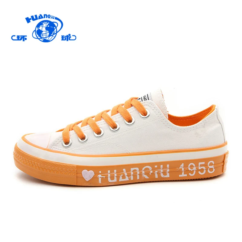 19580 HUANQIU, Новое поступление, Весенняя женская классическая дышащая парусиновая обувь с низким верхом