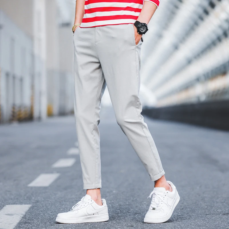 Oem summer fashion casual skinny sport jeans wholesale straight pants for men