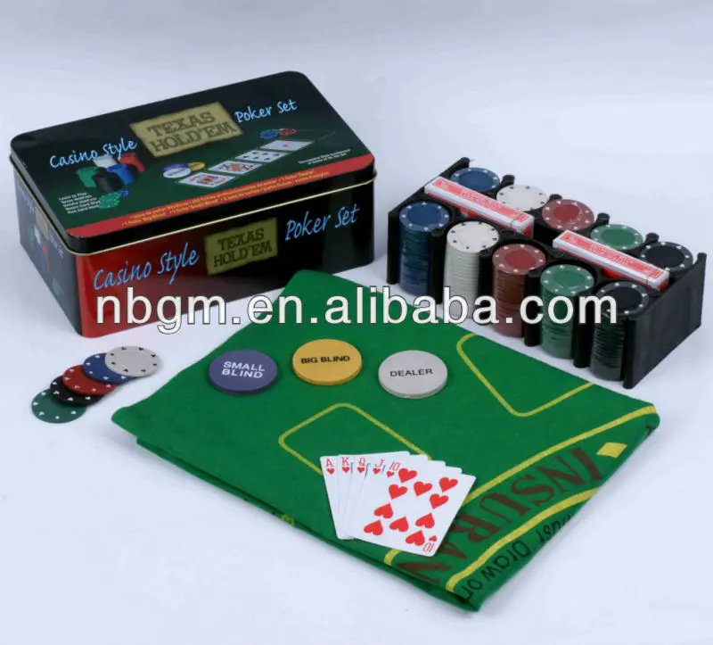 
200pcs Texas Hold Em Poker Chips Set Complete in tin Box/Poker set 