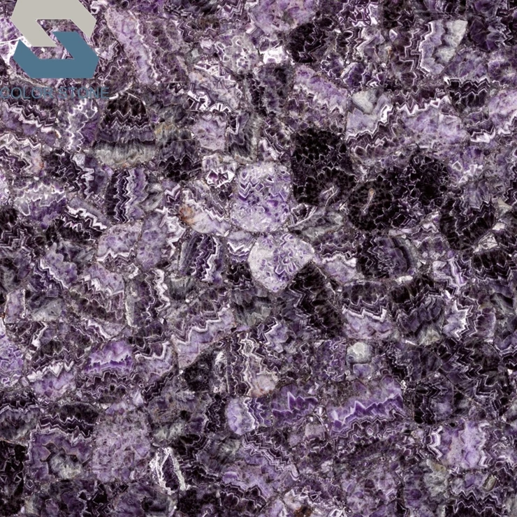 Wholesale price large semiprecious gemstone amethyst stone slabs