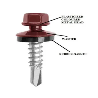 
Red head washer cross recessed hex head self drilling screw 