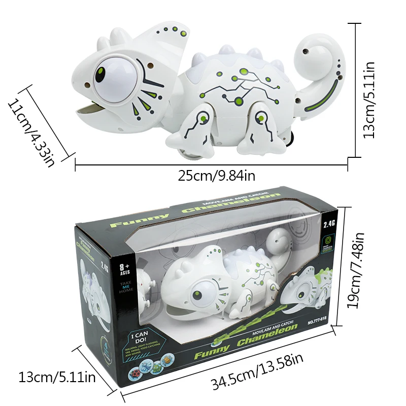 Novelty radio control toy RC Chameleon Pet Toys child Color Change Light Bug Catching Action Gifts other Toys For Children Kids