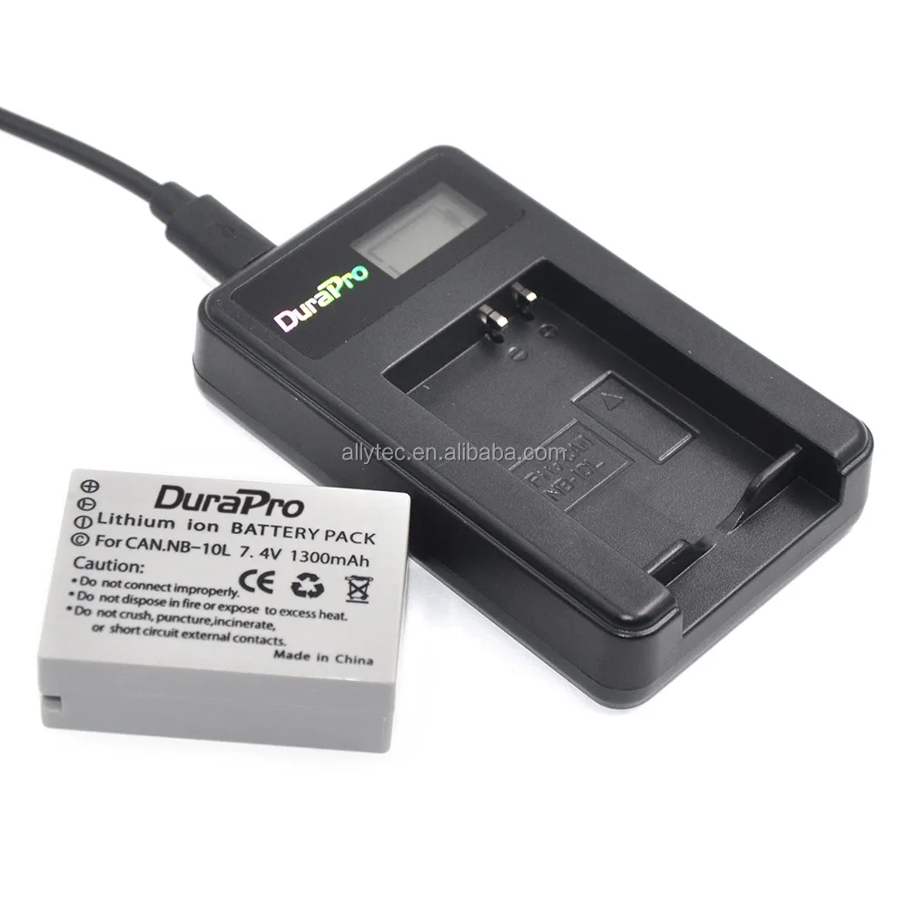 DuraPro LCD USB Charger for Canon NB-10L NB10L battery and G1X G15 G16 SX40HS SX50HS SX60HS SX40 SX50 SX60 HS Cameras