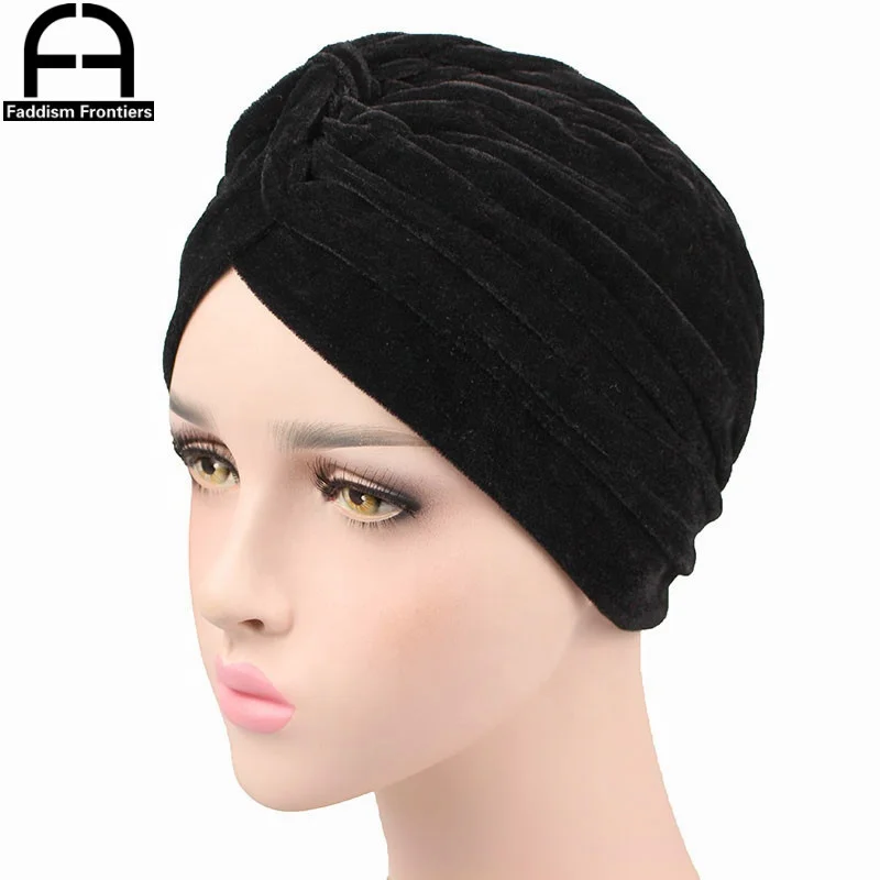 Women Velvet Turban Chemo Cap Turbante Hat