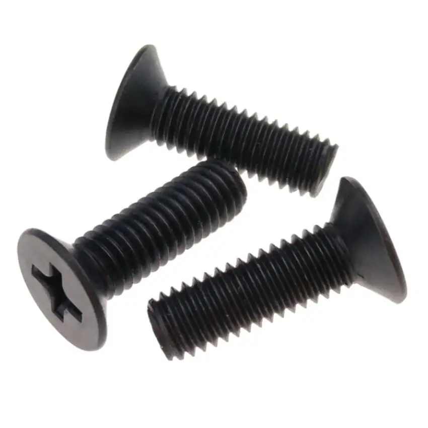 Black Flat Head Screws Cross Machine M4 DIN 965 Fastener