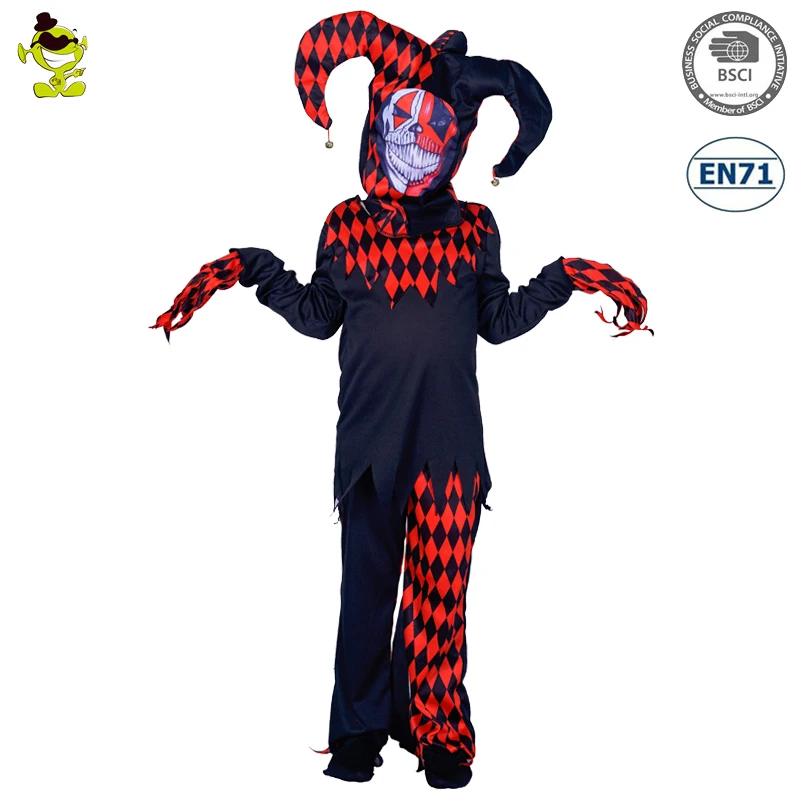Halloween Party Cosplay Clown Fancy Dress Kids Horror Evil Clown Costume