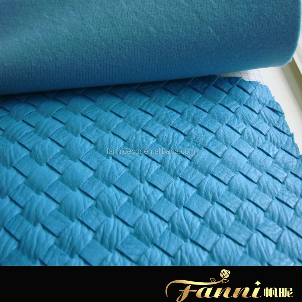 Custom Color Braided PU Synthetic Leather Handbag Material For Lady Bag