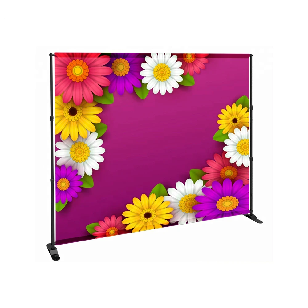 Pdyear adjustable portable advertising display screen trade show booth repeat photo graphic wall telescopic backdrop stand