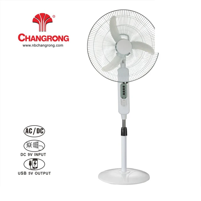 popular solar 16inch rechargeable fan with timer function