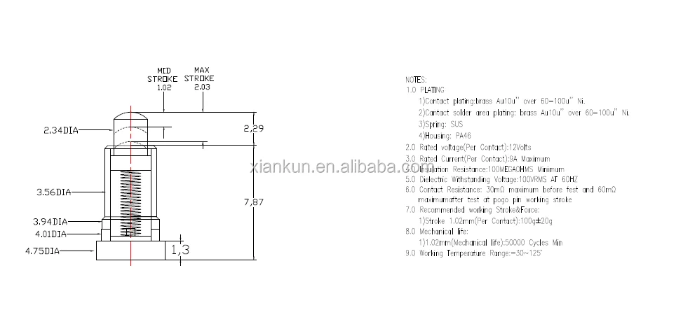 Large current pogo pin for connectors