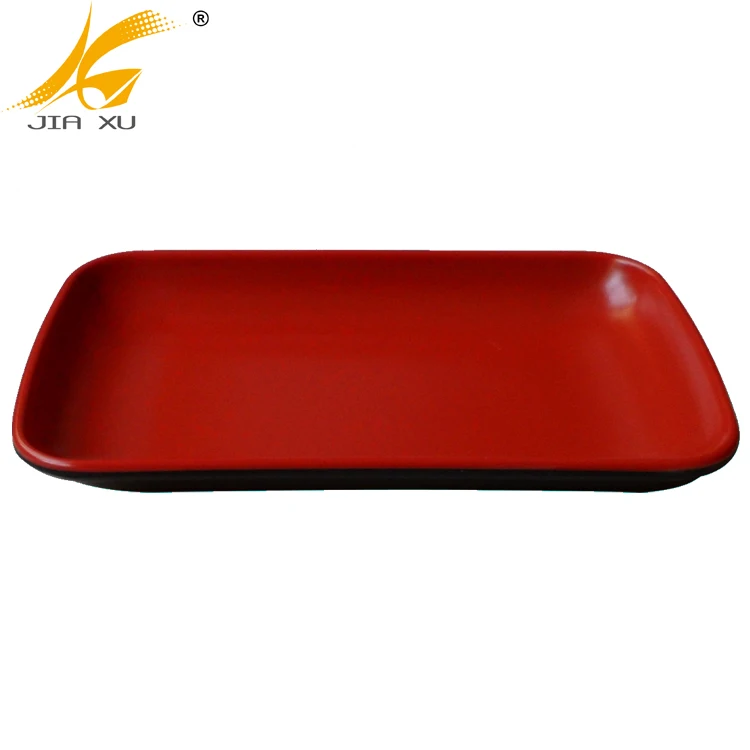
melamine ware red and black twin color long plate 