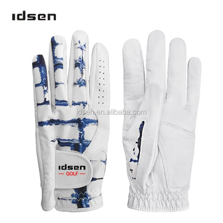 
Hot sale custom cabretta leather colored golf gloves 