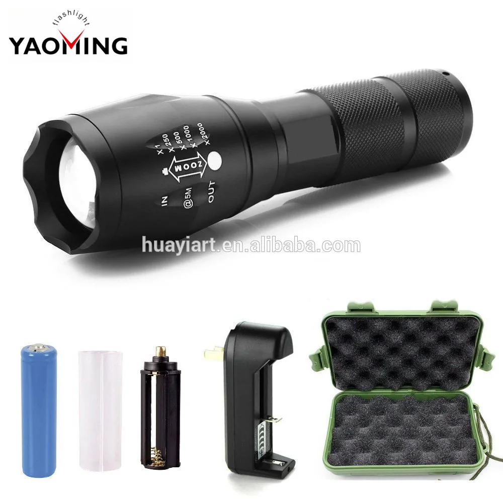 Top Rated Flashlight XML T6 Zoomable Adjustable Focus 5 Modes 1000 Lumens Water Resistant Brightest LED Tactical torch