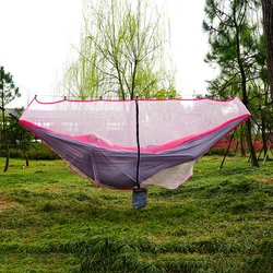 Manufacturer Stylish Lightweight Sturdy Pink Nylon Camping Hammock Tent With Mosquito Net For Outdoor Travel