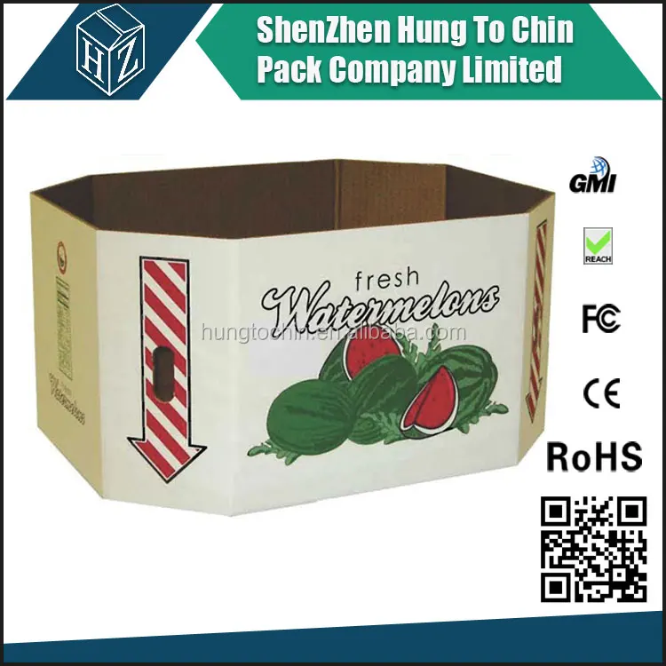 
Custom printed 5 ply double wall watermelon bin box packaging box 