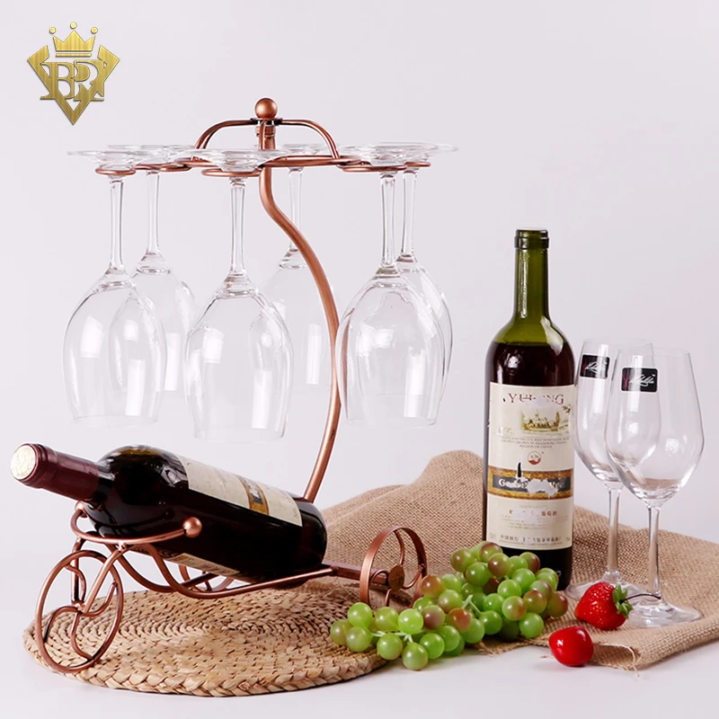 2 в 1 бутылки вина стеклянный шкаф для вина, для одной бутылки держатель с 6 бокал для вина стеллажи для выставки товаров