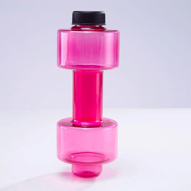 
Fitness Clear Plastic Bottle fitness room Sport Dumbbell Protein Shaker Water Bottle With Handle No BPA material 