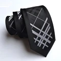 Fashion and Handmade Polyester Blue Slim Tie Business Wedding Party Print Necktie for Suit Shirt Neckwear