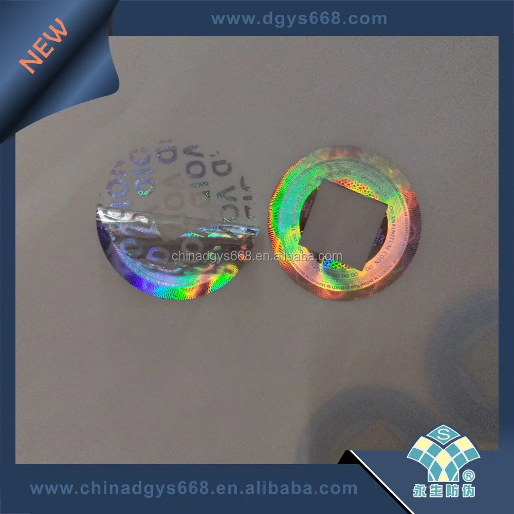 Rainbow effect custom 3d hologram sticker with custom VOID tamper resistant if removed