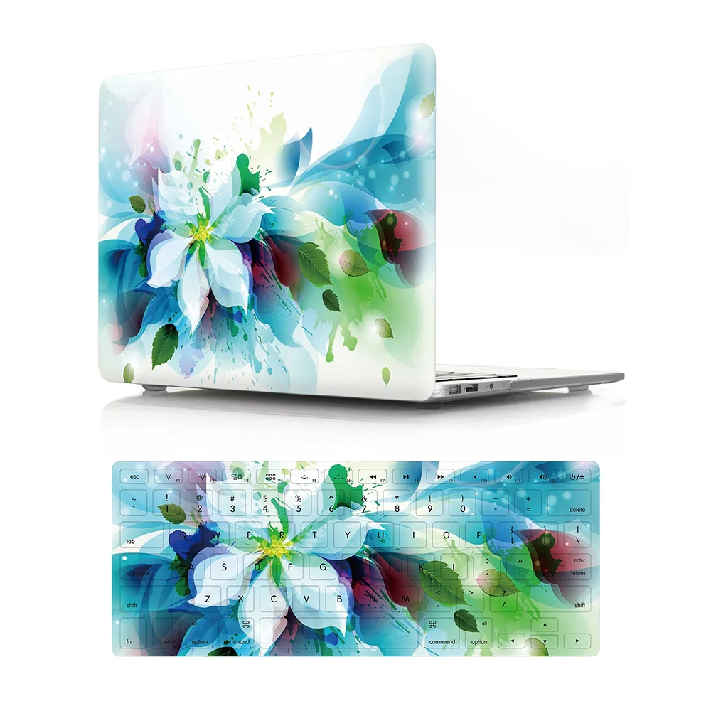 2 In 1Stylish Flower Case Hard  And Keyboard Cover for Mac Pro Air 13 Inch Laptop 12 inch 15 touch M1 A2338 A2337 laptop case