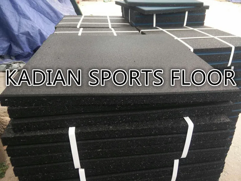 
black color rubber floor mat 100% recycled rubber granule used for crossfit gym center 