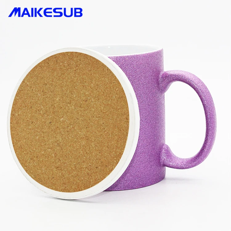 
Dye sublimatoin coaster blank ceramic coaster with cork back side Absorbent coaster for logo printed 