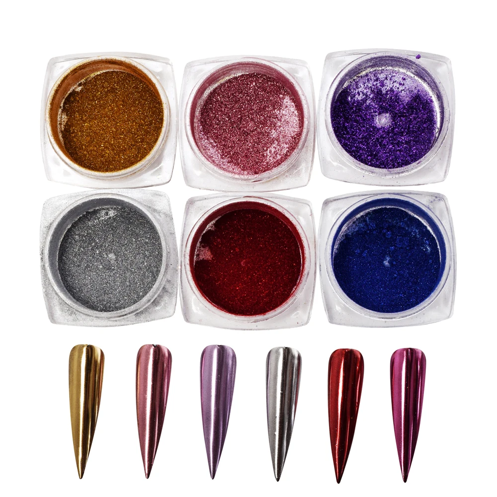 0.2g Multi Magic Mirror Effect Chrome Nail Powder Silver Metallic Glitter for Nail Art Design Pigment for Nails Dust