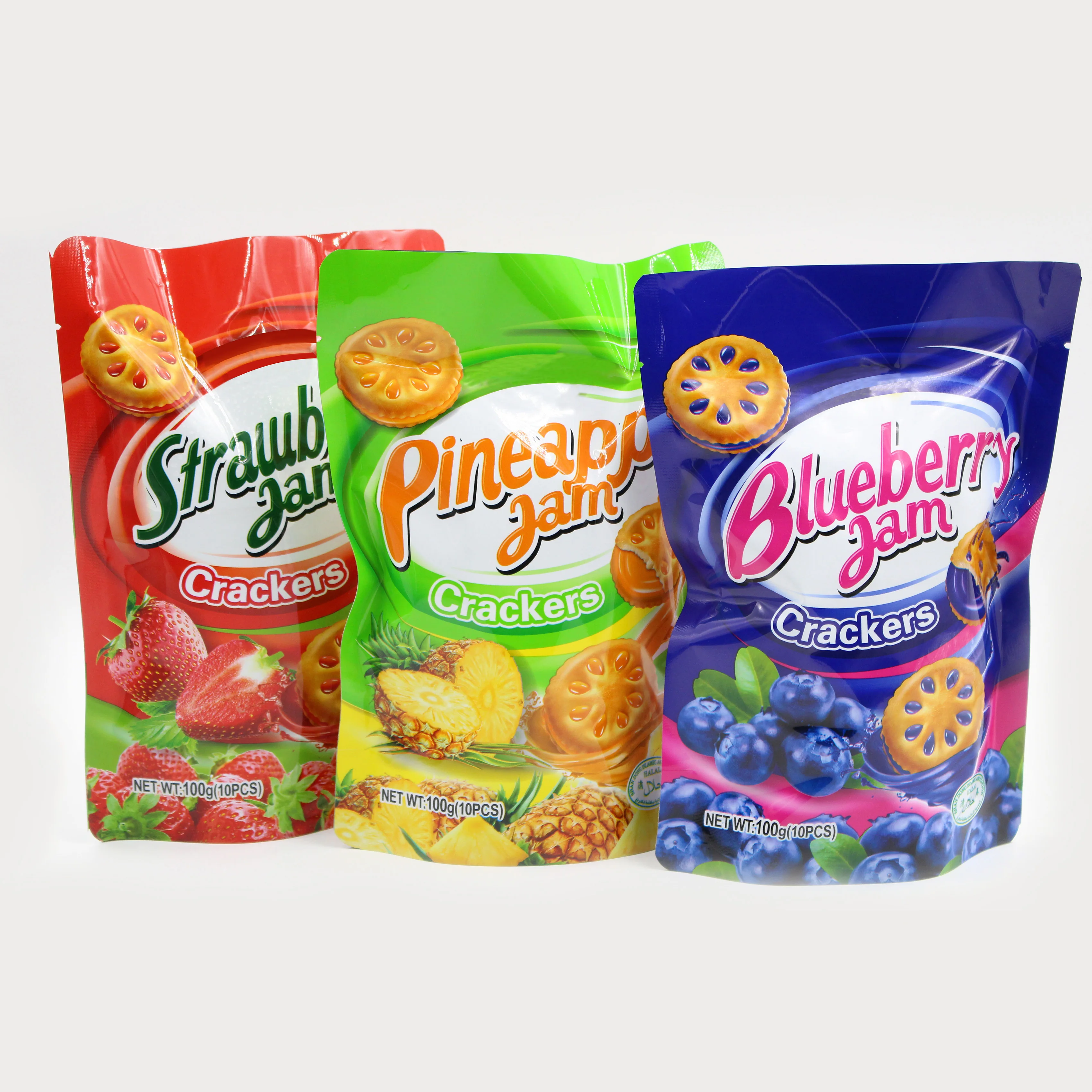 Halal cracker filling jam biscuit