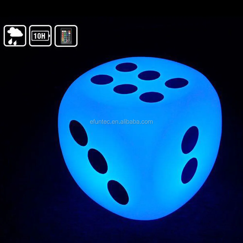 
waterproof outdoor bar and lounge furniture rgb color changing plastic 3d led glowing cube illuminated dice chair 