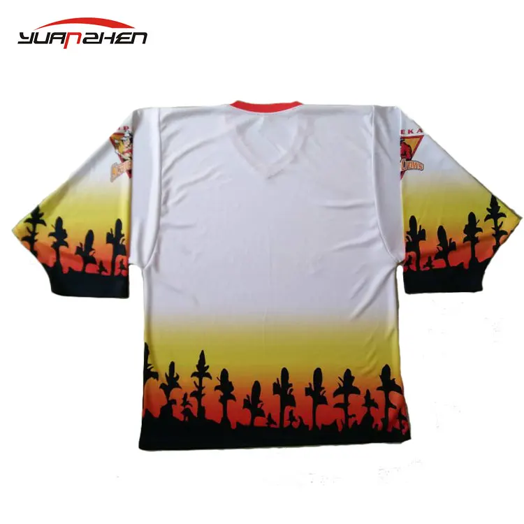 230gsm polyester ice hockey wear youth ice hockey jersey with funny logo