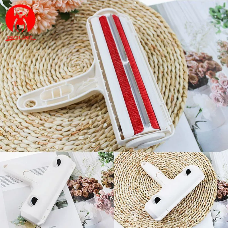 2 Way Pet Hair Remover Roller Removing Dog Cat Hair from Furniture self-cleaning Lint Pet Hair Remover One Hand Operate
