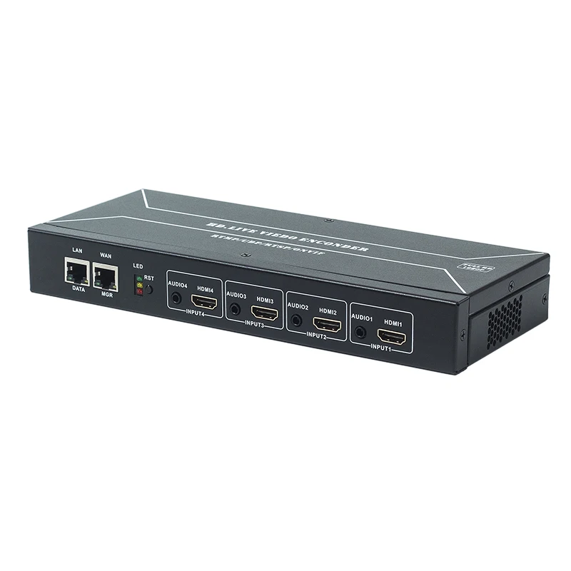 
Haiwei U525L 4 Channels hevc hdmi to ip audio video encoder h265 dual ethernet TS over ip output iptv streaming encode 