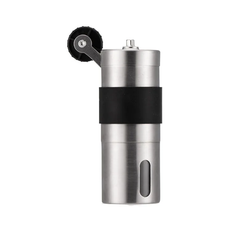 Ручная кофемолка из нержавеющей стали Премиум-Качества, портативная кофемолка с силиконовой крышкой для хранения кофе в контейнере