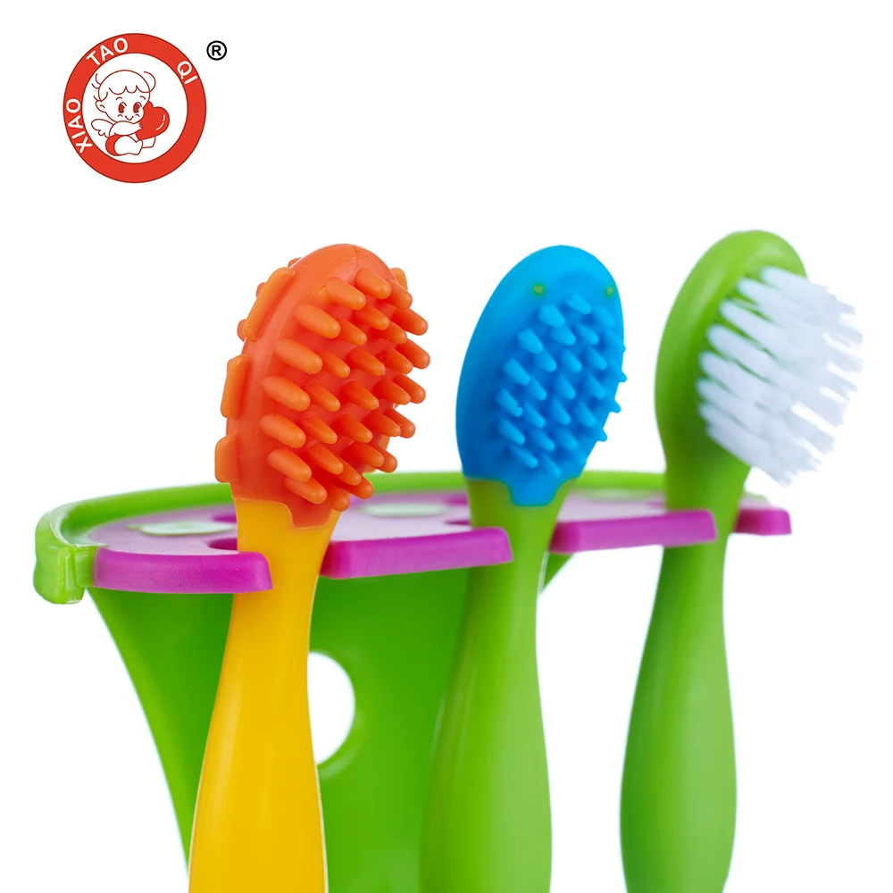 Silicone Kids Children Baby Training Toothbrush Set Soft Babies