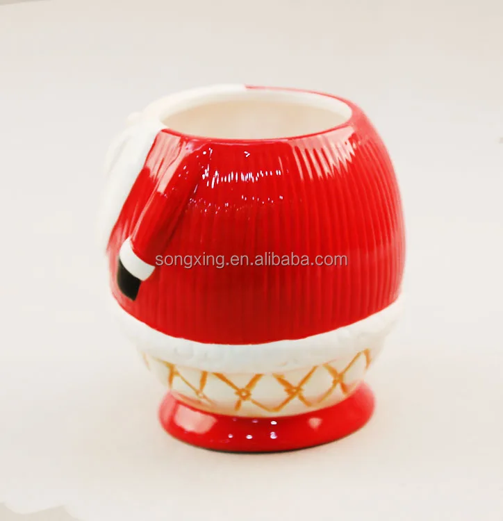 santa theme red cute cookie jar Ceramic Cookie Jar Container