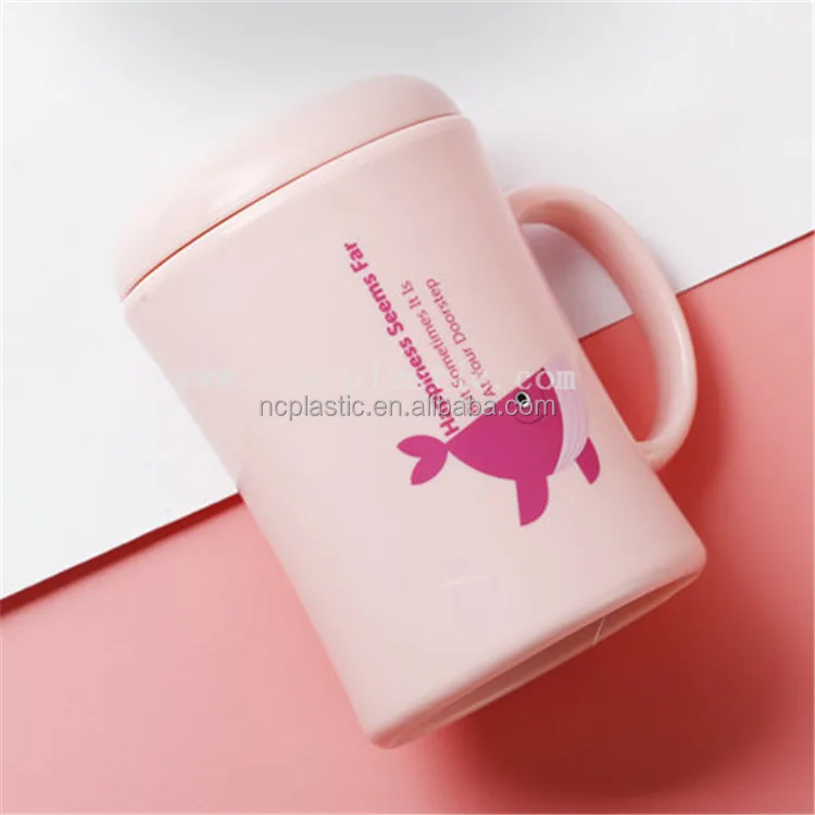 450ml 16oz Whales printing CHILDREN KIDS PLASTIC MUGS WITH HANDLE FUN TRAVEL HOME