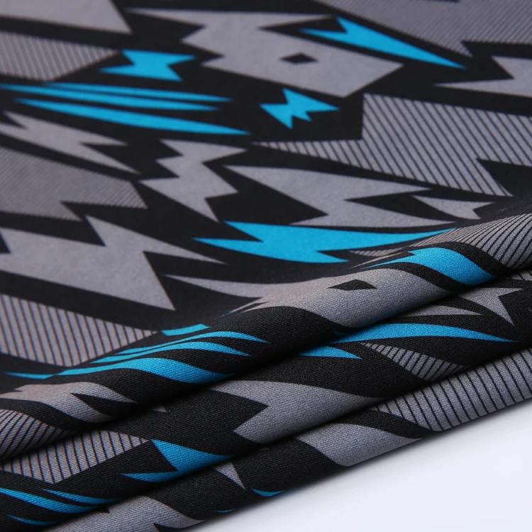 Stretch irregular pattern poly spandex digital printing breathable dry fit jersey fabric for garment