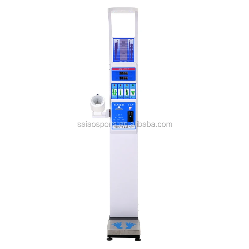 Ultrasonic multi-function body height/weight/blood pressure/ measuring machine, body physique test slot machine,scales