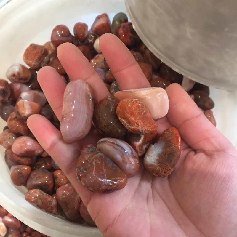 
Bulk Wholesale Natural Carnelian Tumbled Stones Agate Crystal Gravel 