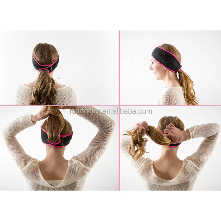 polar fleece headband Ponytail headbands cheap sports gym woman outdoor custom headband with logo