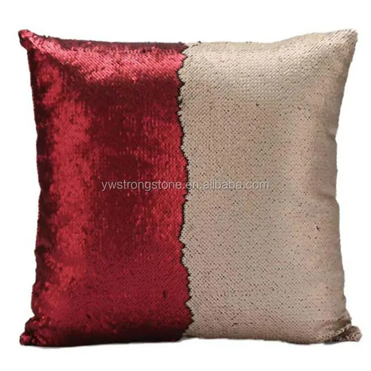 Sequins Throw Pillow Case DIY Two Tone Glitter Cushion Cover Home Decor Cojines 40*40cm Square Almofadas Fundas Promotion Gifts